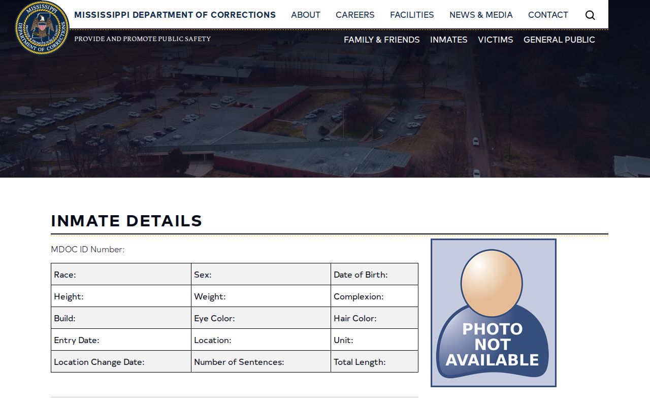 MDOC tentative inmate release date fields used for Adams County sentence lookup